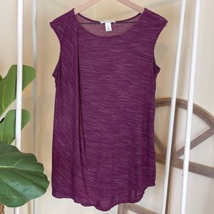 White House Black Market sleeveless top with drape